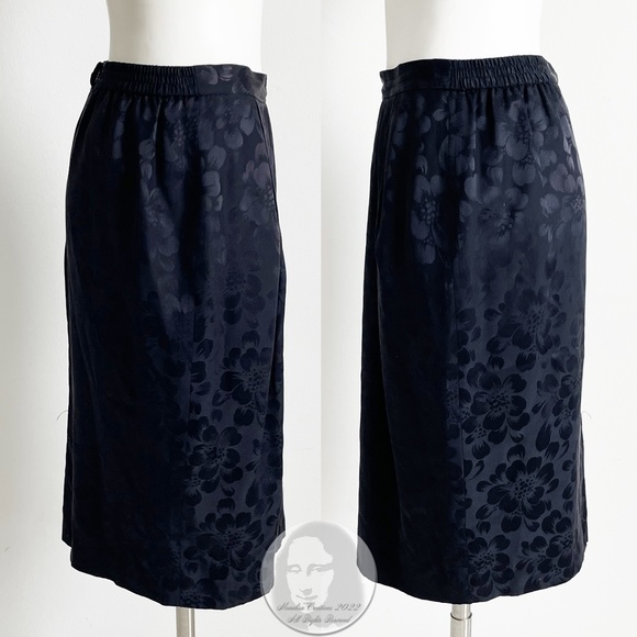 Adrianna Papell x Talbots Suit Jacket & Skirt Set Silk 2pc Jacquard Sz 8 Vintage - Picture 11 of 17